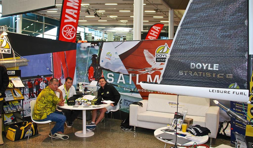 Auckland On The Water Boat Show - Day 2 - September 30, 2016 - Viaduct Events Centre -= Time out for the Doyle Sails team © Richard Gladwell www.photosport.co.nz